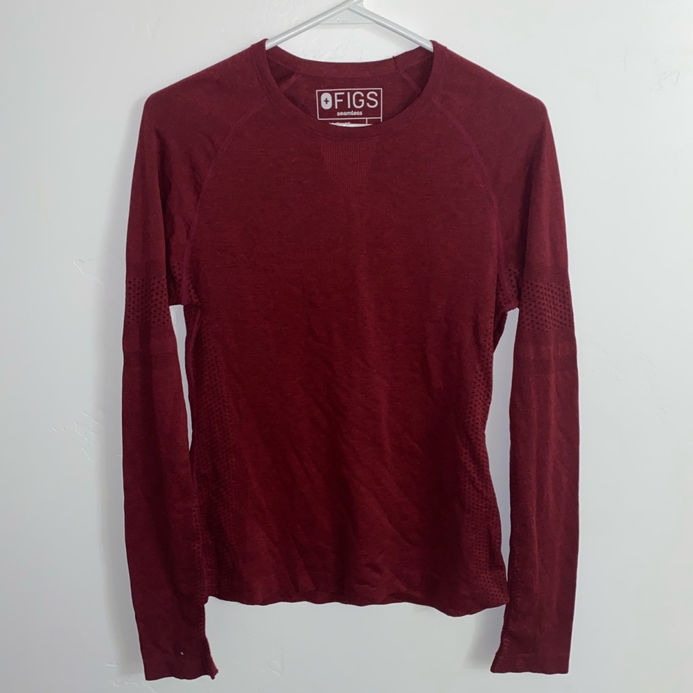 Figs Salta Performance Underscrub Top Burgundy